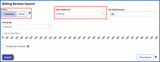 Billing Review Search